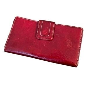 FOSSIL BiFold Checkbook Pen Holder ID Window Genuine Leather Credit Card Wallet